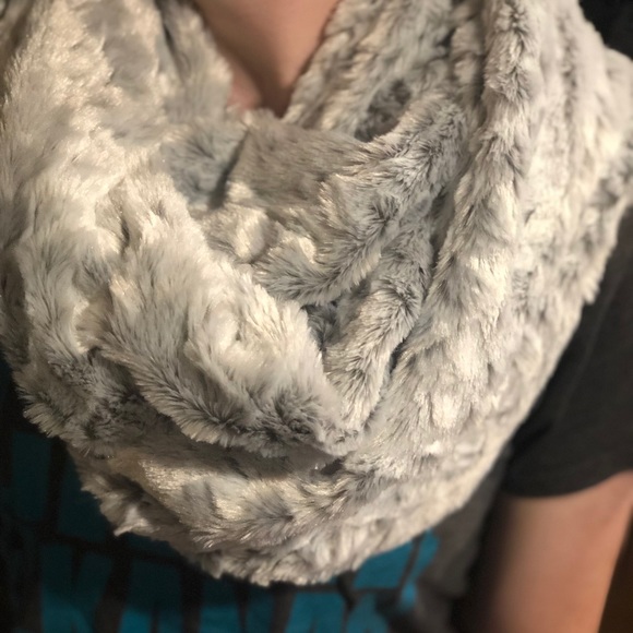 Grey Rabbit Minky Infinity Scarf - Picture 2 of 3